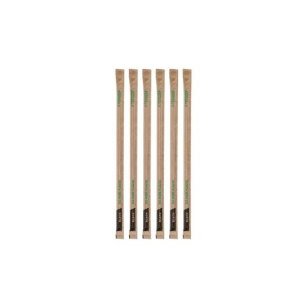 Jumbo green stripe 8mm paper straw, 7.8in