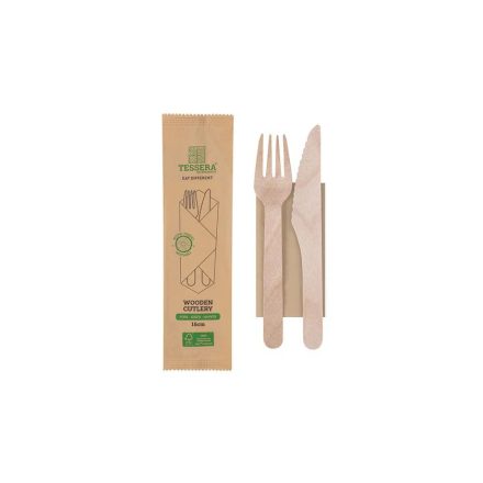 Compostable wooden cutlery kit