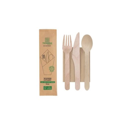 Compostable wooden cutlery kit