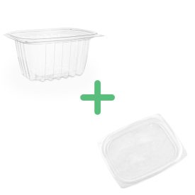 24oz PLA Hinged Lid Deli Container - 50/Pack